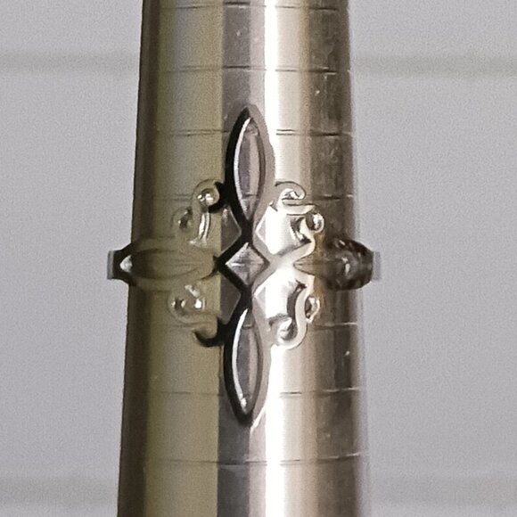 Silver Stainless Steel Witch Celtic Viking Cross Knot Adjustable Open Ring NWOT - Picture 9 of 15